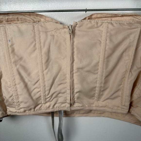 Bill Levkoff Bustier Lingerie Beige Womens Sz 10 Polyester Strapless Zip Corset - Picture 14 of 16